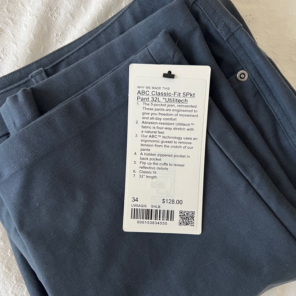 Lululemon Athletica ABC Classic Fit 5 Pocket Utilitech Pant 34W 32L
